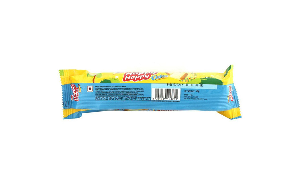 Parle Happy Happy Cakes Vanilla Flavoured   Pack  50 grams